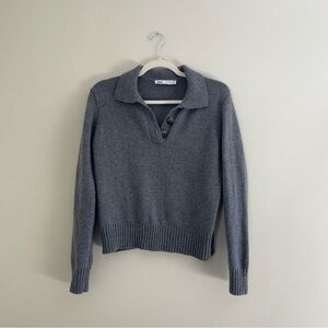Zara Gray Henley Sweater